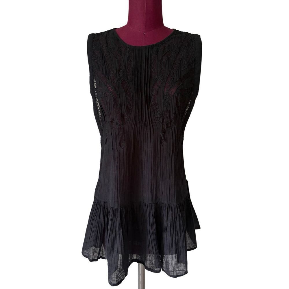Free People Mini Dress Tunic size XS Black Boho Sleeveless